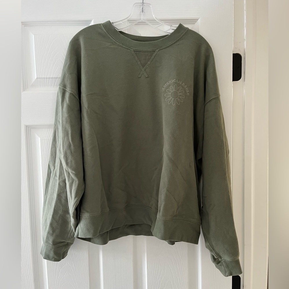 Green Crewneck Sweatshirt, American Eagle